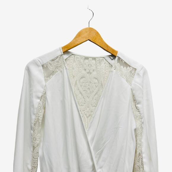 Parker Ross Romper Shorts Lace Long Sleeve‎ White size small - Picture 5 of 10